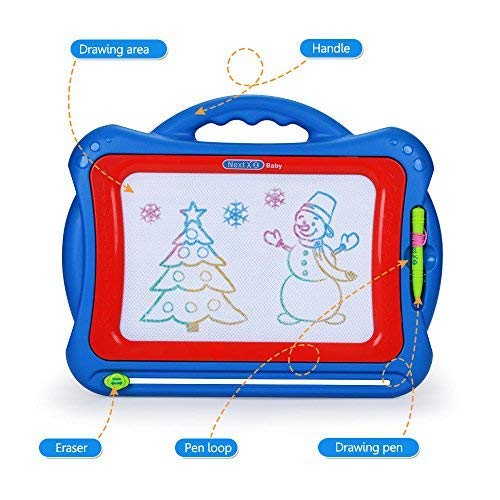 NextX Magnetic Drawing Board Write and Learn Creative Toy, Blue-Red