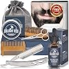 Beard Growth Kit,Beard Grooming Kit,Beard Kit W/Beard Roller,Beard Growth Oil,Beard Wash, Beard Balm,Comb,Brush,Shaving…