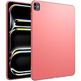 GUNPRIO Red Case for iPad Pro 13 Inch M4 (2024 Model: A2925/A2926/A3007, 7th Generation), Ultra Slim, Soft, Flexible TPU Skin Bumper Back Cover