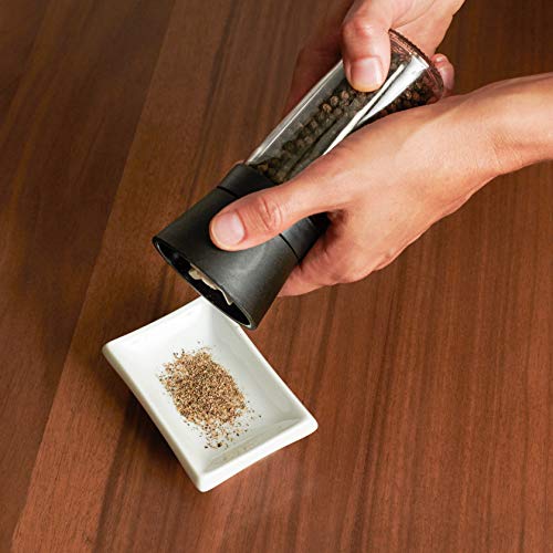 AllSpice Adjustable Black Spice Grinder with 4oz Glass Jar
