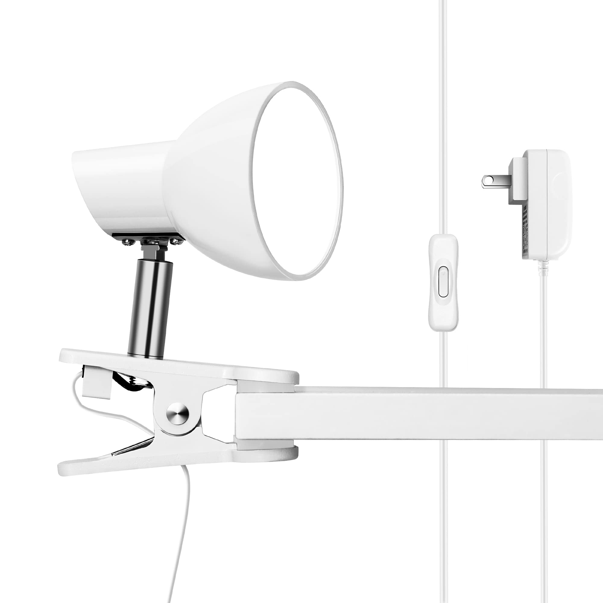 TOPMB LED Clip on lamp,5W Super Bright Reading Light, 330° Rotation Small Lamp with Clamp on Desk/Table/Bed Headboard/Cupboard Home Lighting, Modern and Save Space Illumination Powerful Lamp White — image 1