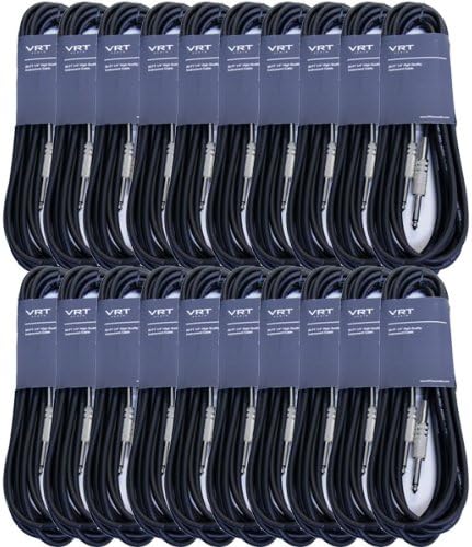 Instrument Guitar Cable 1/4" TS 20-Foot 20-Pack