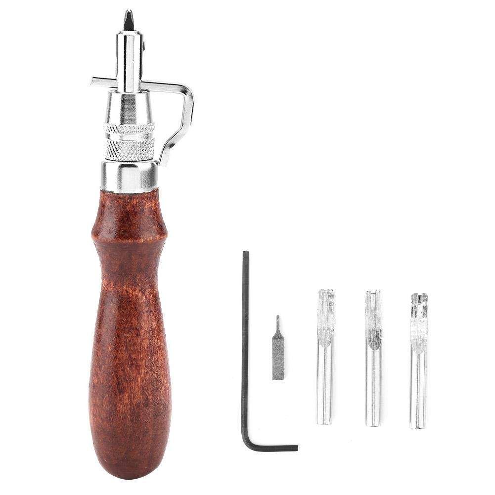 Professional Leather Working Tool, 5 in 1 Adjustable Pro Leather Tools Sets Crease Edge Beveler and Stitching Groover Kits for Leathercraft Sewing and Creasing