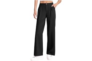 Formal Pant for Girl High Waist Straight Loose Button Suit Pants Fashion Comfort Casual Dress Trouser Pocket (4-15 Years)
