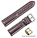 deBeer brand Breitling Style Oil Tanned Leather Watch Band (Silver & Gold Buckle) - Brown 19mm