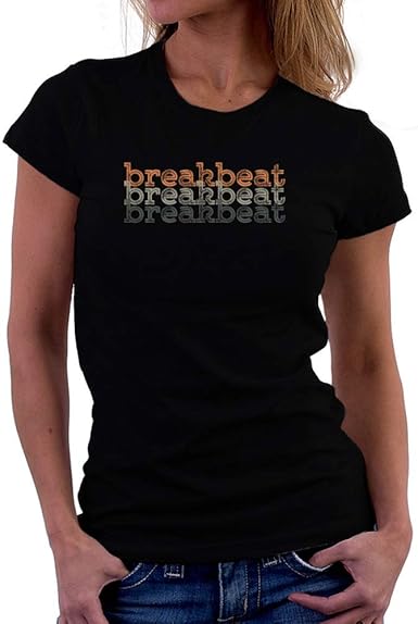 Teeburon Breakbeat Repeat Retro Women T-Shirt : Amazon.co.uk: Clothing