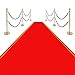 2 pcs Red Velvet Stanchion Rope, 5 Feet Crowd Control Safety Barriers with Polished Gold Hooks, Thick Stanchion Queue Barrier Rope for Carpet Events Movie Theaters Grand Openings