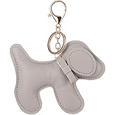 ChungLong0593 Leather Dog Charm Keychain Cute Dog Keyring Bag Purse Decor