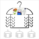 3 Pc Tank Top Closet Organizer Hangers, Black Steel, USA Patented