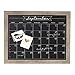 DesignOvation Beatrice Framed Magnetic Chalkboard Monthly Calendar, 23x29, Rustic Brown