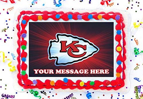 Kansas City Chiefs Cake Topper Edible Image Personalized Cupcakes Frosting Sugar Sheet (8" X 11" Cake Topper)