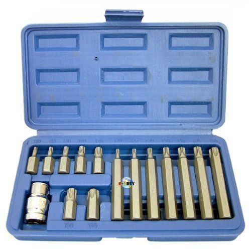 Toolzone 15Pc 1/2" Dr Torx Bits With Socket In Case