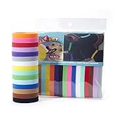 All4pet 15pcs/set Soft Fabric Velcro Puppy Collars Puppy ID Collars Puppy ID Bands Adjustable