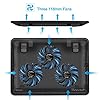 TECKNET-12-17-Quiet-Laptop-Cooler-Cooling-Pad-Stand-With-3-USB-Powered-Fans-1200-RPM-Light-Weight-Ultra-Slim-Design TECKNET Laptop Cooling Pad Adjustable Height Laptop Cooler with 3 Ultra Quiet Fans, Laptop Fan Stand for Desk/Bed/Lap…