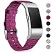 Maledan Bands Compatible with Fitbit Charge 2 and Charge 2 HR Fitness Activity Tracker, Durable Woven Fabric Strap Replacement Band for Women Men, Small, Fuchsia