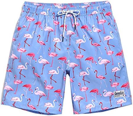 GaiL Men's Flamingo Print Summer Holiday Beach Leisure Board Shorts M