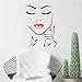 JUEKUI Girl Face Hand Manicure Nail Lips Wall Decals Beauty Salon Girl Eyelashes Wall Art Vinyl Stickers Bedroom Decoration Make Up WS42 (Black, 42x56cm)