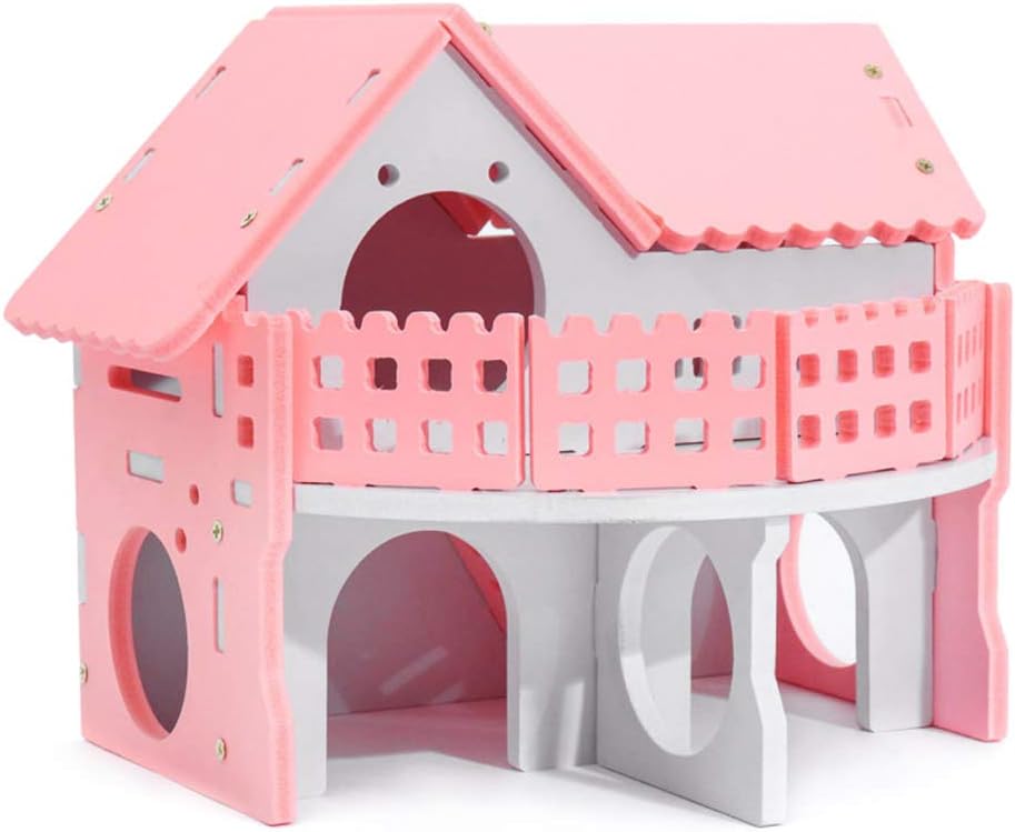 chenguld- Cute Hamster House Cages Rat Mouse Nest Double-Deck Ladder Colorful Bed House