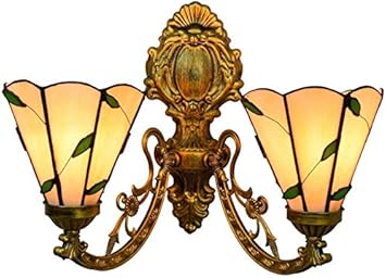 MISLD Tiffany Style Wandleuchten, Glasmalerei Lampenschirm Retro