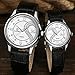 Fq-102 Ultrathin Leather Romantic Pair His and Hers Wrist Watches Sets for Couples White Set of 2