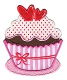 PatchMommy Iron On Applique Patch, Red and White Cupcake - Kids Baby