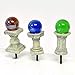 Fairy Garden Gnome Village Mini Gazing Ball Orb Globe on Pedestal Base - Set of 3