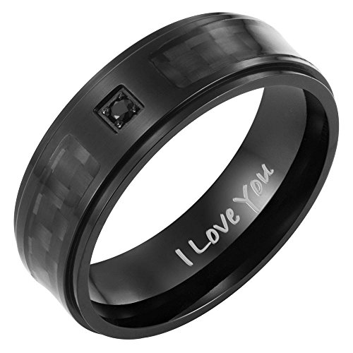Willis judd men’s black titanium ring with black cz a…