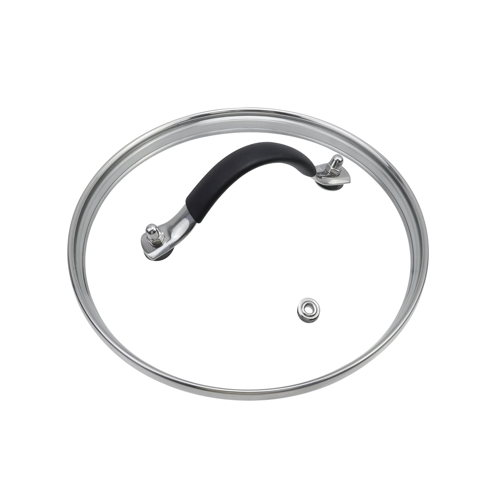 Photo 1 of Antrader Glass Lid,7"Tempered Replacement Lid with Silicone Handle for Any Cookware?ID:7.03"-OD:7.56")