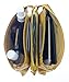 Proya Women's Soft-Feel Leather Zipper Wristlet Crossbody Wallet, BLACK