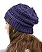NYFASHION101 Unisex Multicolor Warm Cable Knit Thick Slouch Beanie Cap, Purple/Navy