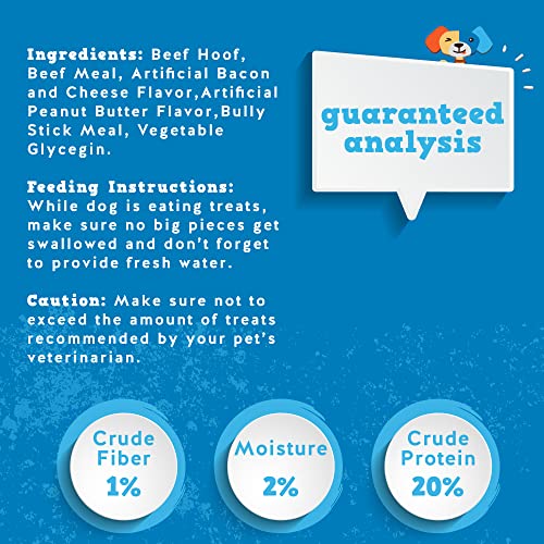 Jack&Pup Filled Cow Hooves for Dogs; Stuffed Dog Chew Hoofs (Flavors