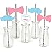 Big Dot of Happiness - Baby Gender Reveal Paper Straw Decor - Baby Shower Striped Decorative Straws - Set of 24