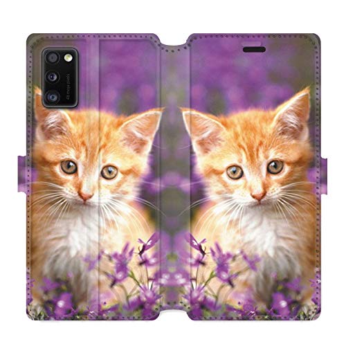 Cokitec Leather Wallet Case for Samsung Galaxy A41 Chat Purple