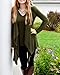 Chvity Women's Solid Long Sleeve Open Front Waterfall Draped Cardigans (XL, Army Green)