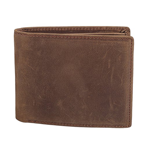 Polare Men's RFID Blocking Vintage Italian Genuine Leather Slim Bifold Wallet Handmade