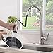 Friho Modern Commercial Lead-Free Stainless Steel Single Lever Handle High Arc Pull Down Sprayer Kitchen Sink Faucet,Brushed Nickel Pull Out Kitchen Faucets With Deck Plate