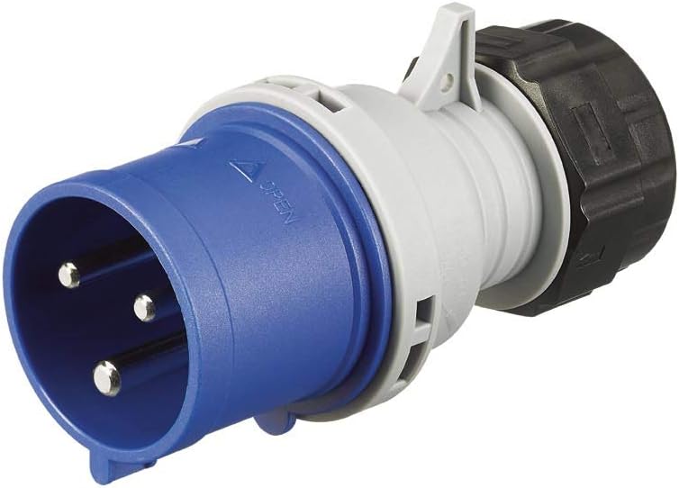 MK Commando K9033 32A 2P+E 200-250V Plug (IP44) - Blue