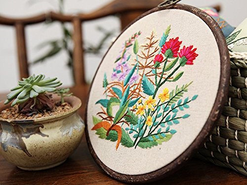 Cross Stitch Stamped Embroidery Kit - Eafior DIY Beginner Counted Starter Cross Stitch Kit for Art Craft Handy Sewing Including Color Pattern Embroidery Cloth,Embroidery Hoop,Color Threads,Tools Kit - Thumbnail 4