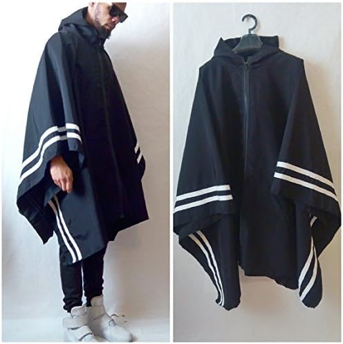 Poncho Resisent Activewear Poncho With Border Stripes inspired by Y3
