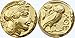Golden Artifacts Athena Owl, Goddess of Wisdom, (2 Versions), Percy Jackson Books, Teen Gift, Greek Coins (12-G+77-G)