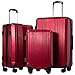 Coolife Luggage Expandable Suitcase 3 Piece Set with TSA Lock Spinner 20in24in28in (wine red3)