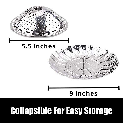 Good Living Stainless Steel Vegetable Steamer Basket For Pots and Pans, Adjustable to 9 Inches - Thumbnail 2