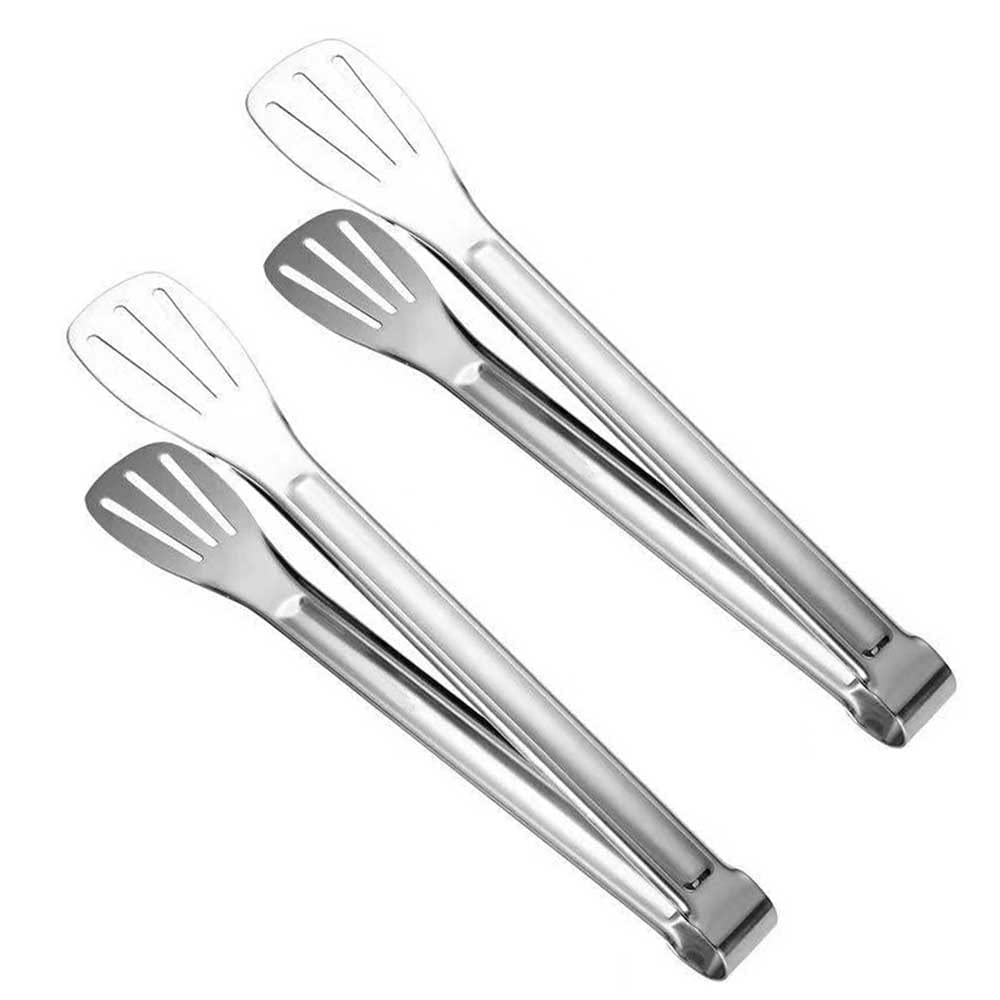 2Pcs Kitchen Tongs Stainless Steel Cooking Tongs Heat Resistant Stainless Steel for Cooking Serving Barbecue Buffet Salad Ice Oven
