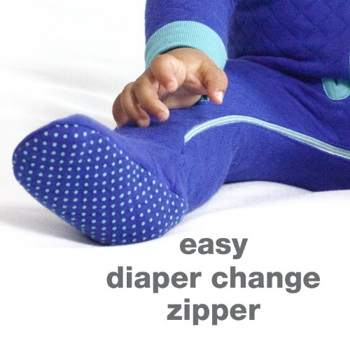 Baby deedee Sleepsie Cotton Quilted Footie Pajama, 3-6 months, Peacock