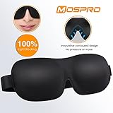 MOSPRO 3D Sleep Eye Mask Cover - Ideal Gift for Woman & Men with Free Ear Plugs, Contoured Comfortable Lightweight Sleeping Mask for Sleeping, Travel, Nap, Shift Works