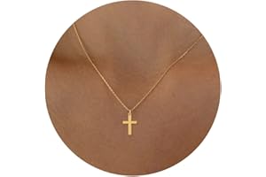 Tewiky 18k Gold/Silver Plated Simple Evil Eye Turquoise Cross Pendant Choker Necklace Simple Tiny Necklace for Women Girls