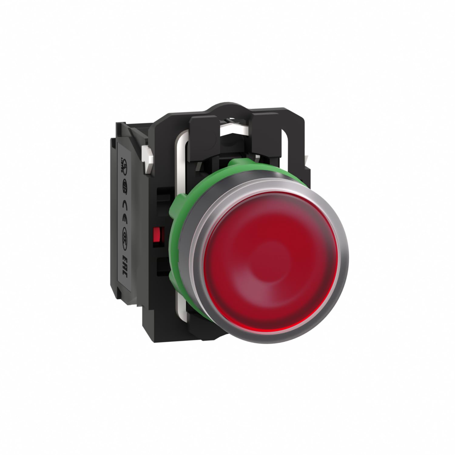 Schneider Electric Harmony XB5 - Illuminated Push Button Switch, Plastic, Spring Return, 1NO + 1NC, 24 V AC/DC, 22 mm Mount, Flush Operator Profile, XB5AW34B5, Red