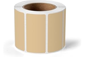 YIKIADA Direct Thermal Labels 1 X 2 Inches Khaki Rectangle Shipping Labels Self-Adhesive Waterproof Thermal Sticker Paper for