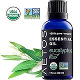 Aetos Organic Eucalyptus Oil, USDA Certified Organic Essential Oils, Non GMO, 100% Pure, Natural, Therapeutic Grade Essential Oil, Best Aromatherapy Scented-Oils for Home, Office, Personal Use - 1 Oz