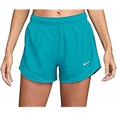 Nike Women's Dri-FIT Tempo Mid-Rise Brief-Lined Running Shorts, Small, Dusty Cactus (Teal)